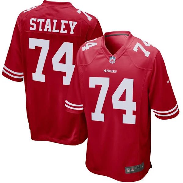 Men San Francisco 49ers 74 Joe Staley Nike Red Game Player NFL Jersey